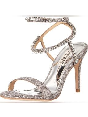 Badgley Mischka Claudette Diamond Evening Heel Sandals - Size 9 EUC